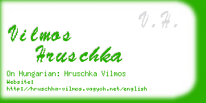 vilmos hruschka business card